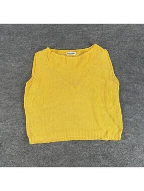 Jason Maxwell Yellow Knit Sleeveless Sweater Vest L - Made in the USA, Academia